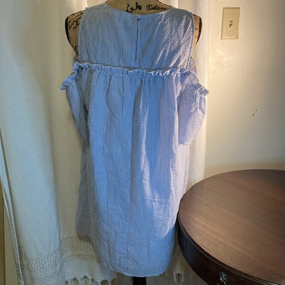 Andree baby doll Blue Off-Shoulder Dress size M - Picture 3 of 5